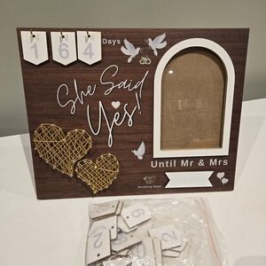 Wedding Countdown Frame with Gold Accents